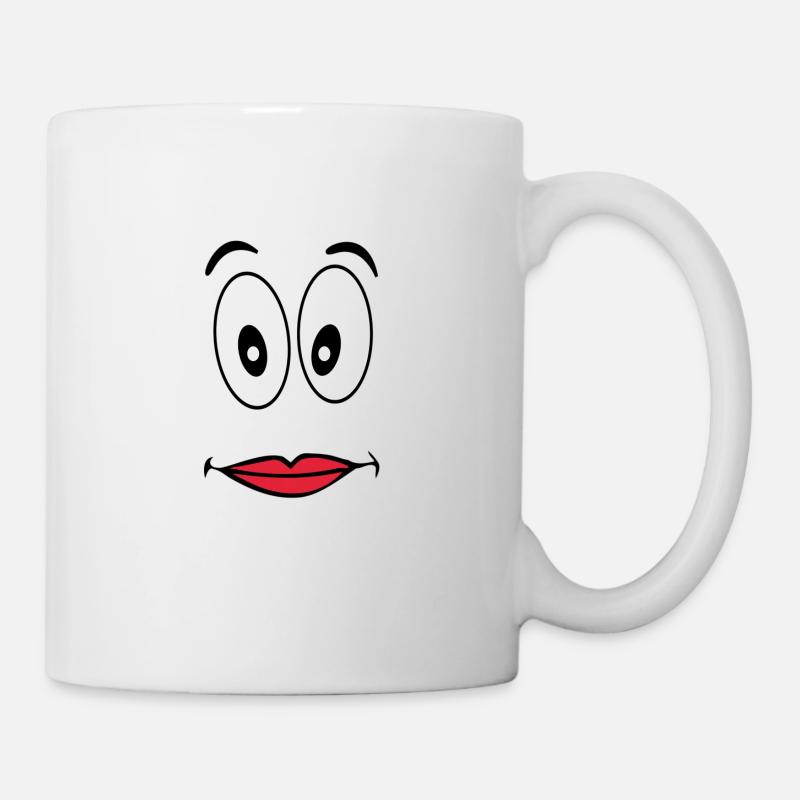 visage heureux - Mug blanc - blanc