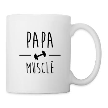 Papa musclé,cadeau fête des pères,muscu - Mug blanc - blanc - Droite