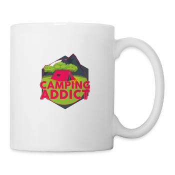 Dépendant du camping | Tee shirt campeur - Mug blanc - blanc - Droite
