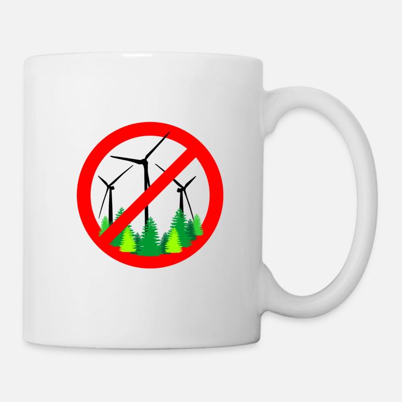 Against wind turbines - Mug - white