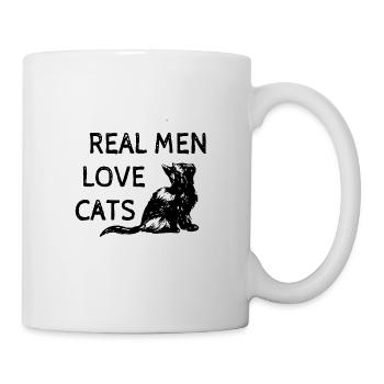 Cat lovers - Real men love cats! - Mug - white - Right