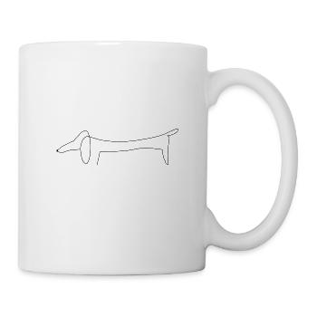 Dachshund Dog Single Line Dog Puppy - Mug - white - Right
