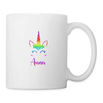 Licorne T-shirt avec le nom Anna - Mug blanc - blanc - Droite