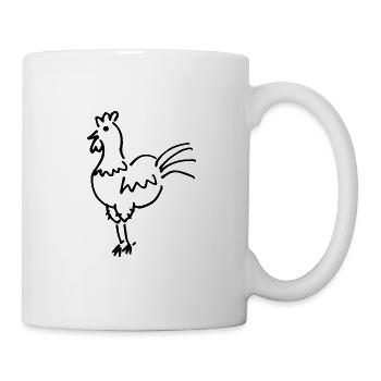 Rooster drawing black - Mug - white - Right