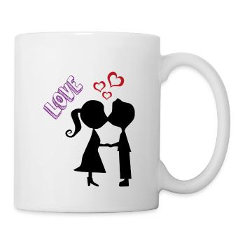 Hochzeit Brautpaar Geschenk Just Married Love - Tasse - Weiß - Rechts