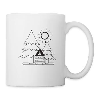 Dachzelt Motiv -schwarz - Tasse - Weiß - Rechts