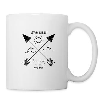 Stay wild and free! black font - Mug - white - Right