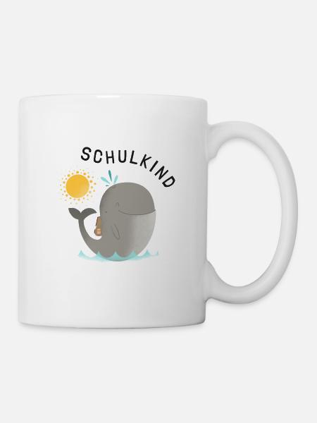Schulkind Wal | Schulbeginn | Geschenkidee - Tasse - Weiß