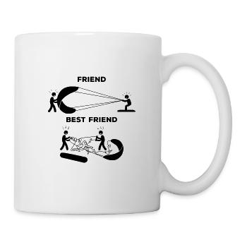 Freunde. Helfen. Kiting. Kitesurfen. Wellen. Sport - Tasse - Weiß - Rechts