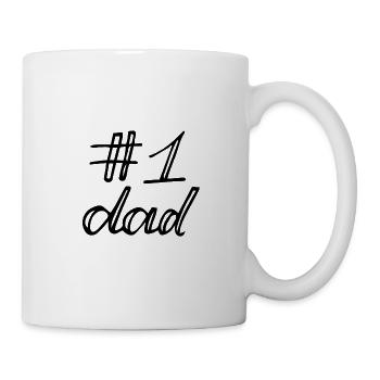 #1 Dad bester Papa der Welt Vatertag - Tasse - Weiß - Rechts