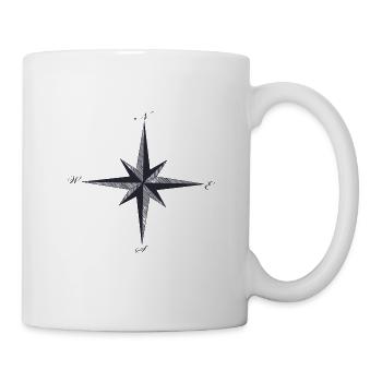 Kompass, Norden, Vintage, Hipster, Outdoor, Reise - Tasse - Weiß - Rechts