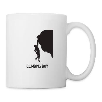 Escalade, garçon, grimpeur, bloc - Mug blanc - blanc - Droite