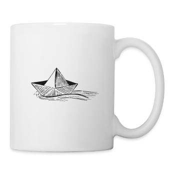 Papierboot Papierschiff Basteln Geschenk Wasser - Mug - white - Right