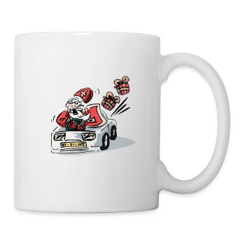 Sinterklaas in een snelle auto - Mug - white - Right