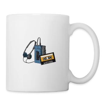 CLASSIC-WALKMAN im Retrodesign, vintage - Tasse - Weiß - Rechts