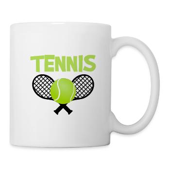 Tennis avec raquettes et balle de tennis - Mug blanc - blanc - Droite