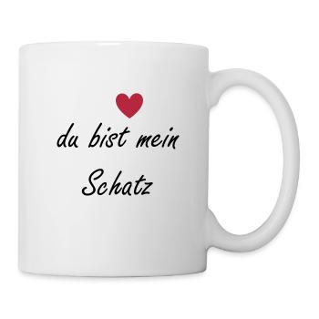 du bist mein schatz mit Herz - Tasse - Weiß - Rechts