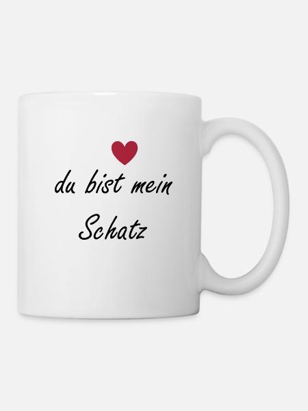 du bist mein schatz mit Herz - Tasse - Weiß