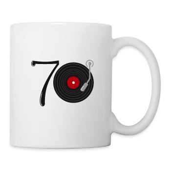 70er Jahre Musik Schallplatte - Tasse - Weiß - Rechts