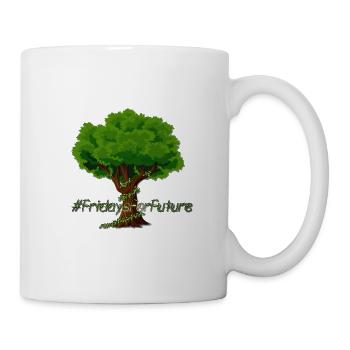 Fridays forFuture Tree Design; Klima; Baum Design - Tasse - Weiß - Rechts