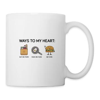 A manger. De l’amour. La passion. C’est le cœur. Cuisiner. Chef. - Mug blanc - blanc - Droite
