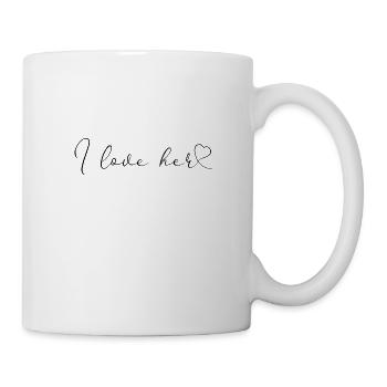 Ich liebe sie Partnerlook Paare Paar - Tasse - Weiß - Rechts
