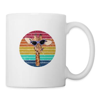 Cool giraffe with sunglasses - Mug - white - Right