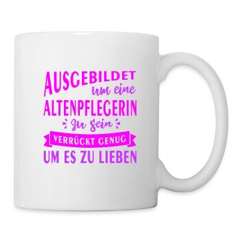 trained as a geriatric nurse - Mug - white - Right