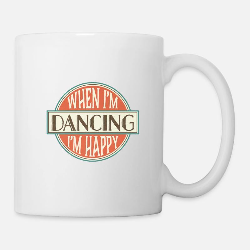 Dancing Dance Geschenk Tee Vintage Tänzerin Logo - Tasse - Weiß