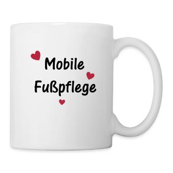 Mobile Fußpflege mit Herzen - Tasse - Weiß - Rechts