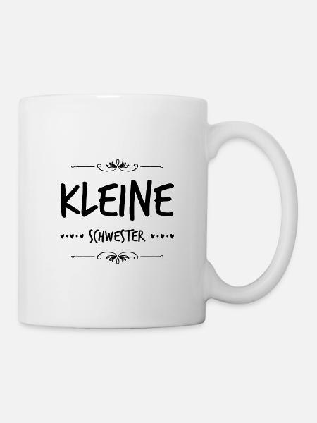 Kleine Schwester Schwestern Geschwister Geschenk - Tasse - Weiß