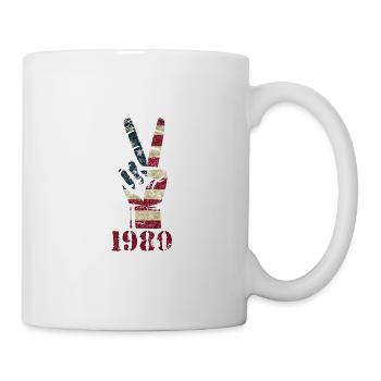80er Jahre Hippie Peace - Tasse - Weiß - Rechts