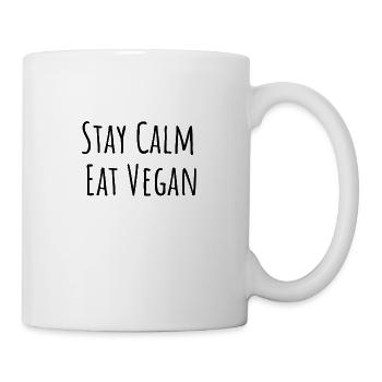 Stay Calm Eat Vegan - Vegan Vegetarian Diet - Mug - white - Right