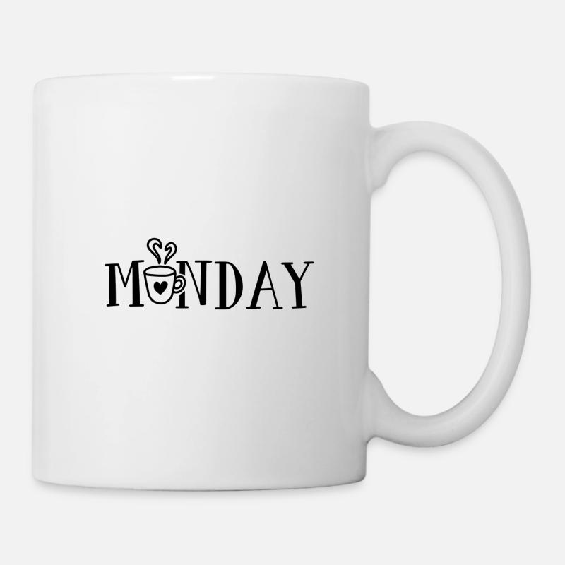 lundi - Mug blanc - blanc