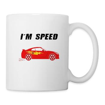 Sports Car - I'm Speed in Fire Red, for Kids - Mug - white - Right