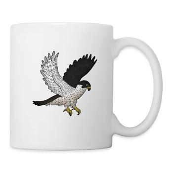 Peregrine falcon flies - Mug - white - Right
