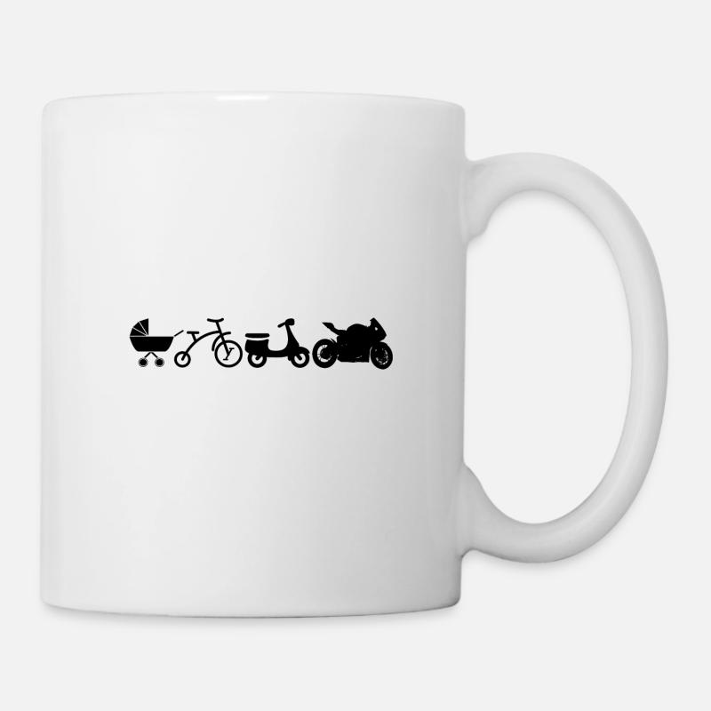 Motorrad Evolution - Tasse - Weiß