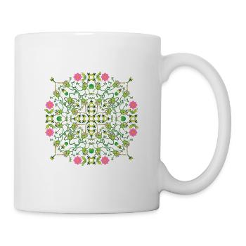 Mandala pattern of fly hunter frogs - Mug - white - Right