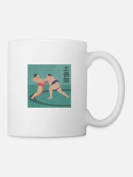 Sumōringer im Ring - Tasse - Weiß