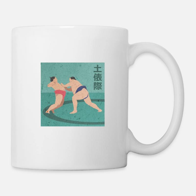 Sumōringer im Ring - Tasse - Weiß