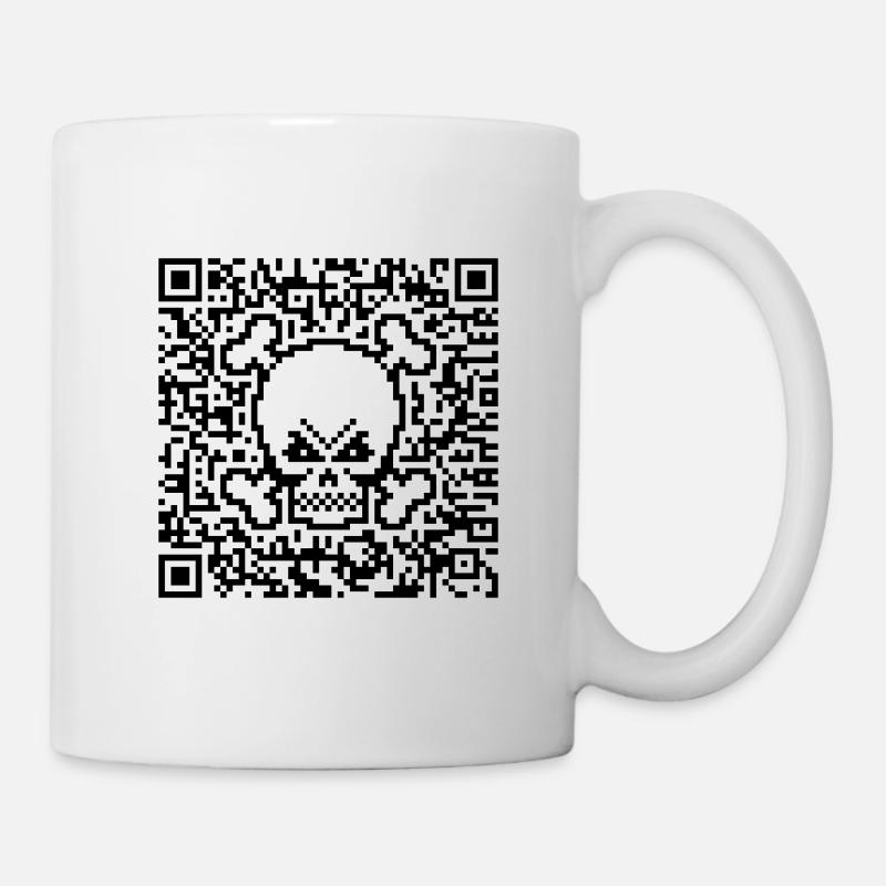 Totenkopf / Totenschädel (Quick Response Code / P) - Tasse - Weiß