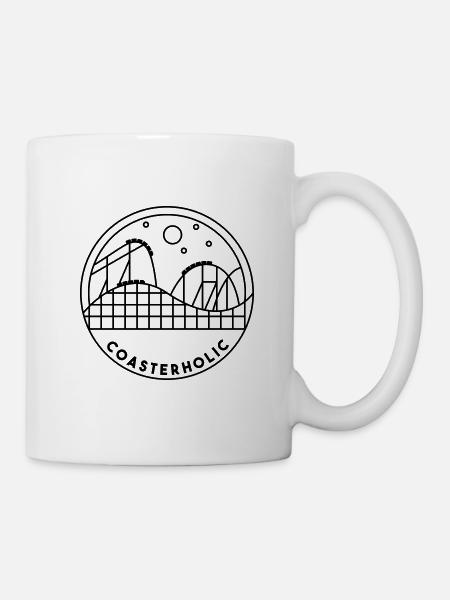 Coasterholic Achterbahn Freizeitpark Design - Tasse - Weiß