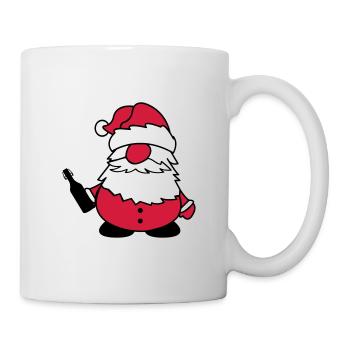 weihnachtsmann mit bier - Tasse - Weiß - Rechts