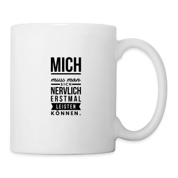 Nervlich aushalten Spruch Tshirt Geschenk - Tasse - Weiß - Rechts