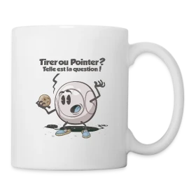 Modèle Pétanque : Tirer ou pointer ? personnalisé sur Mug blanc