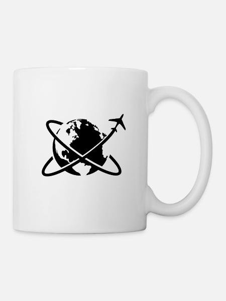 Tour du monde avion voyage - Mug blanc - blanc