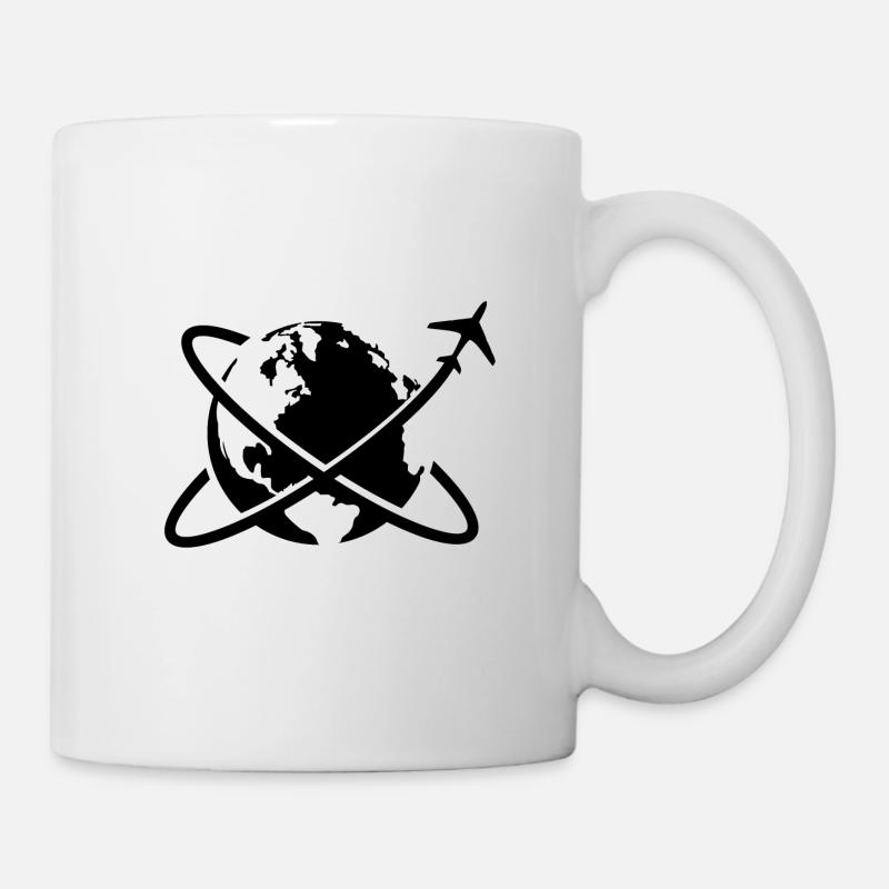 Tour du monde avion voyage - Mug blanc - blanc