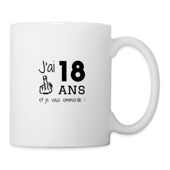 J ai 18 ans et je vous emmerde - Mug blanc - blanc - Droite