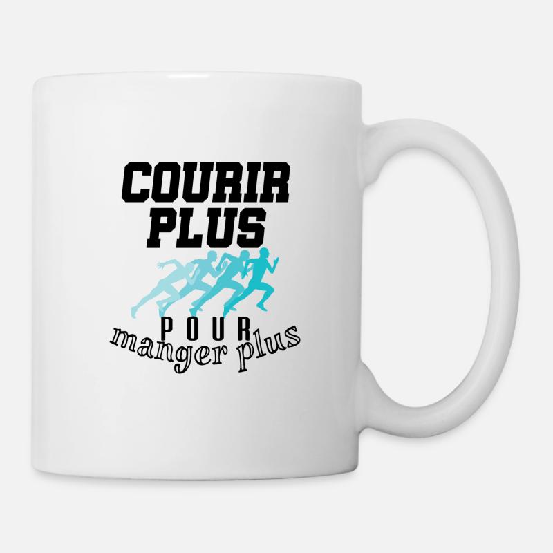 Courir Plus Run Running Manger Humour Fun - Mug blanc - blanc