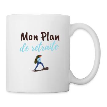 Randonnée mon plan de retraite humour montagne - Mug blanc - blanc - Droite